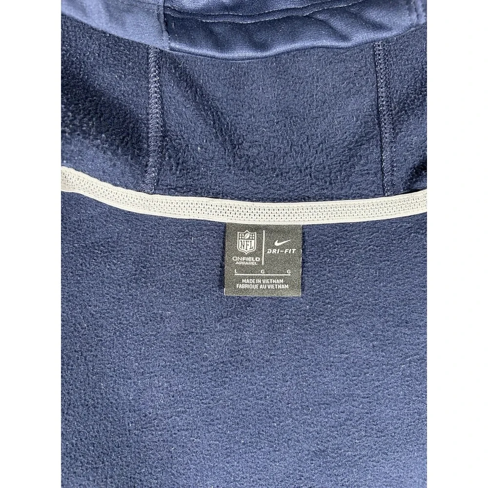 Nike NFL Los Angeles Rams Mens Navy‎ Full Zip Hoodie Dri-Fit On Field L